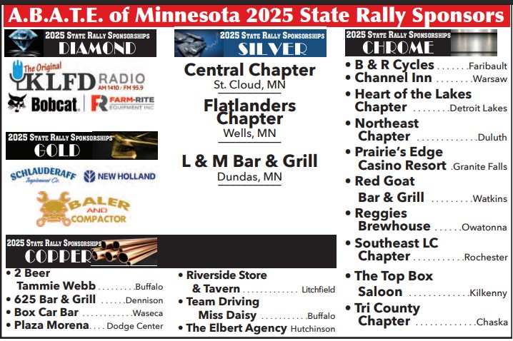 Support the 2025 State Rally Sponsors