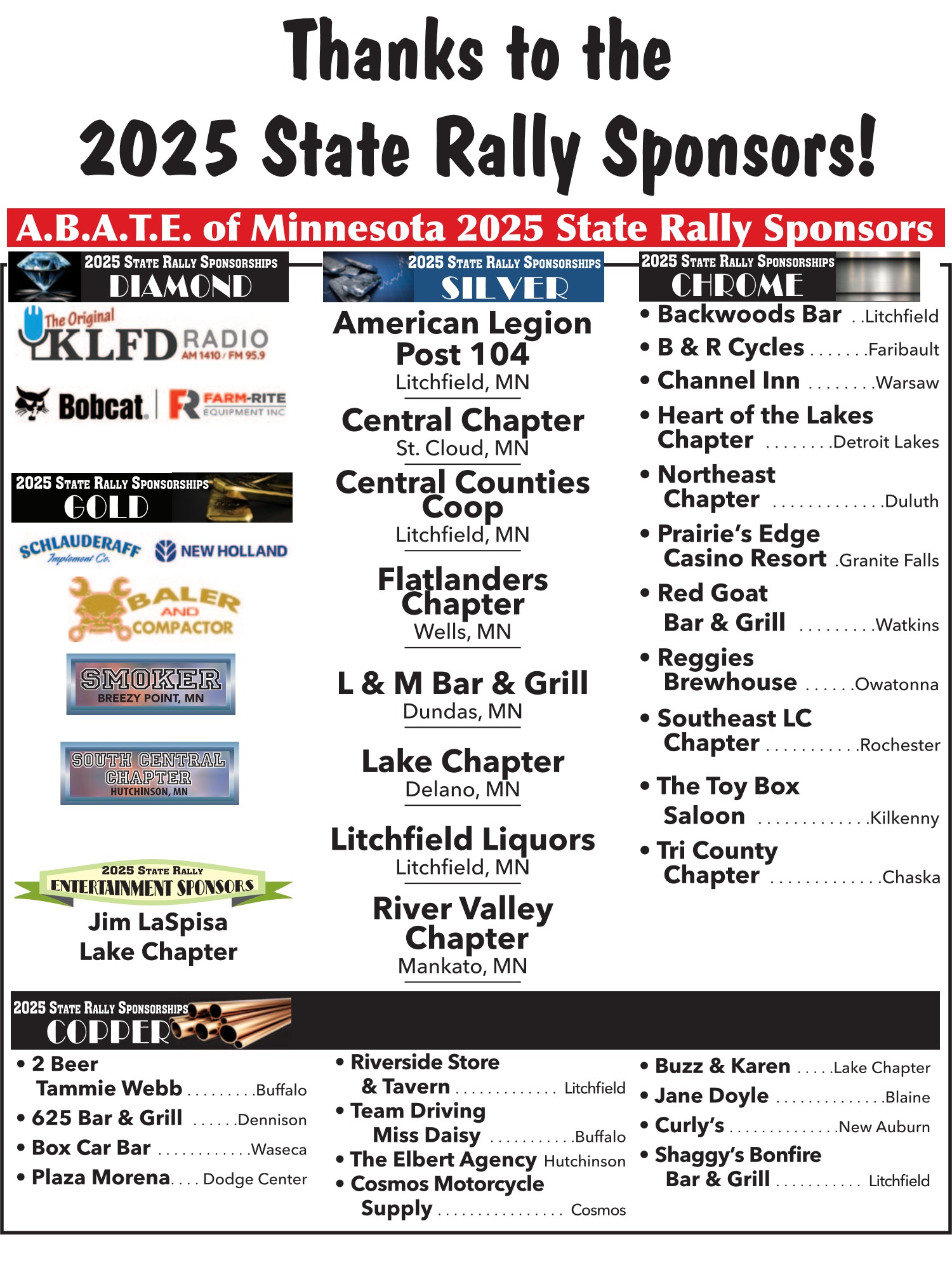 Rally Sponsors
