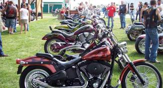 line up of members motorcycles